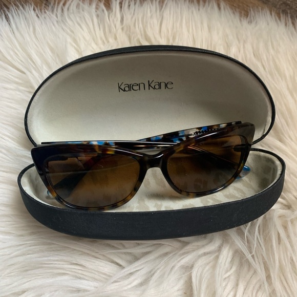 Karen Kane Blue Tortoiseshell Cat-Eye Sunglasses - Picture 5 of 17